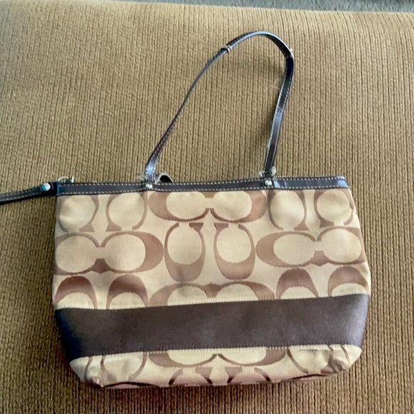 Brown and tan coach purse. - Picture 2 of 2